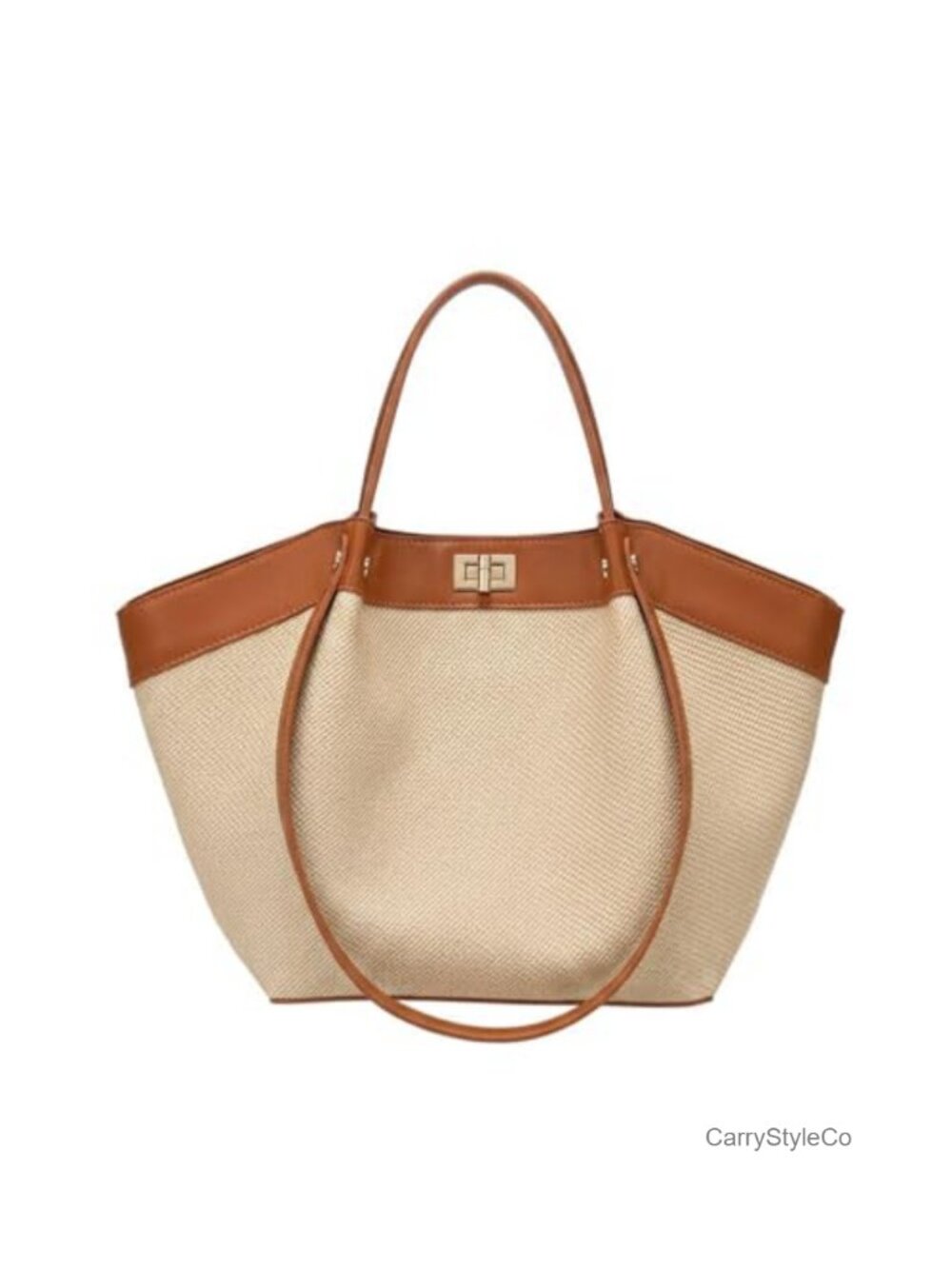 Women's Canvas & Faux Leather Tote Bag Winged Top-Handle Satchel Work Purse